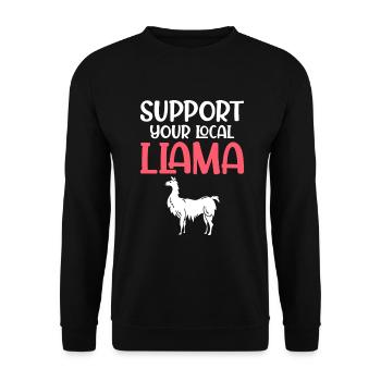 Lama Geschenk Lama Liebhaber Geschenk - Unisex Pullover - Schwarz - Vorne - Alina (178cm) & Michal (187cm)