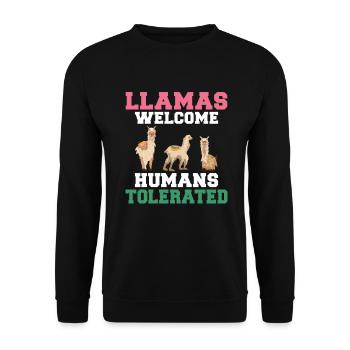 Cadeau Lama Lama Cadeau Amoureux - Sweat-shirt Unisexe - noir - Devant - Alina (178cm) & Michal (187cm)