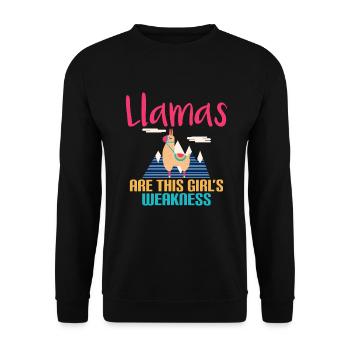 Cadeau Lama Lama Cadeau Amoureux - Sweat-shirt Unisexe - noir - Devant - Alina (178cm) & Michal (187cm)