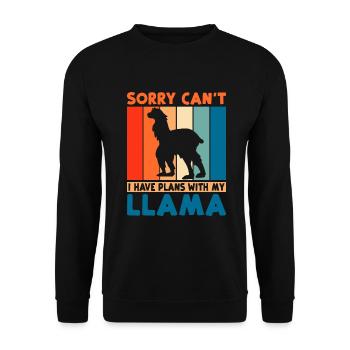 Cadeau Lama Lama Cadeau Amoureux - Sweat-shirt Unisexe - noir - Devant - Alina (178cm) & Michal (187cm)