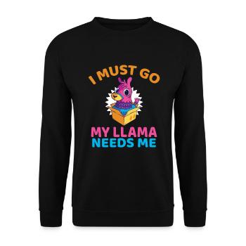 Cadeau Lama Lama Cadeau Amoureux - Sweat-shirt Unisexe - noir - Devant - Alina (178cm) & Michal (187cm)