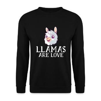 Cadeau Lama Lama Cadeau Amoureux - Sweat-shirt Unisexe - noir - Devant - Alina (178cm) & Michal (187cm)