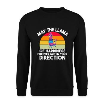 Llama Gift Llama Lover Gift - Unisex Sweatshirt - black - Front - Alina (178cm) & Michal (187cm)