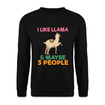 Cadeau Lama Lama Cadeau Amoureux - Sweat-shirt Unisexe - noir - Devant - Alina (178cm) & Michal (187cm)