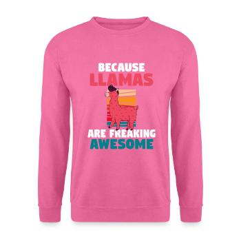 Lama Geschenk Lama Liebhaber Geschenk - Unisex Pullover - Pink - Vorne