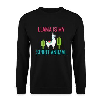 Lama Geschenk Lama Liebhaber Geschenk - Unisex Pullover - Schwarz - Vorne - Alina (178cm) & Michal (187cm)