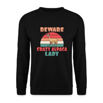 Lama Geschenk Lama Liebhaber Geschenk - Unisex Pullover - Schwarz - Vorne - Alina (178cm) & Michal (187cm)