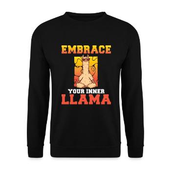 Lama Geschenk Lama Liebhaber Geschenk - Unisex Pullover - Schwarz - Vorne - Alina (178cm) & Michal (187cm)