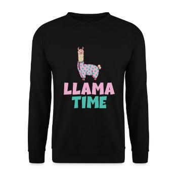 Cadeau Lama Lama Cadeau Amoureux - Sweat-shirt Unisexe - noir - Devant - Alina (178cm) & Michal (187cm)