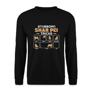 Shar Pei chinois - Sweat-shirt Unisexe - noir - Devant - Alina (178cm) & Michal (187cm)