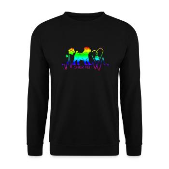 Chinese Shar Pei - Unisex Sweatshirt - black - Front - Alina (178cm) & Michal (187cm)