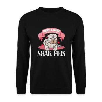 Shar Pei chinois - Sweat-shirt Unisexe - noir - Devant - Alina (178cm) & Michal (187cm)