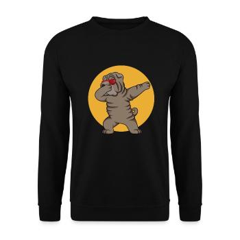 Chinese Shar Pei - Unisex Pullover - Schwarz - Vorne - Alina (178cm) & Michal (187cm)
