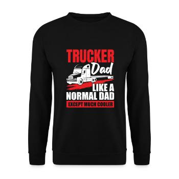 Trucker Dad Truck Driver Father Gift - Unisex Sweatshirt - black - Front - Alina (178cm) & Michal (187cm)