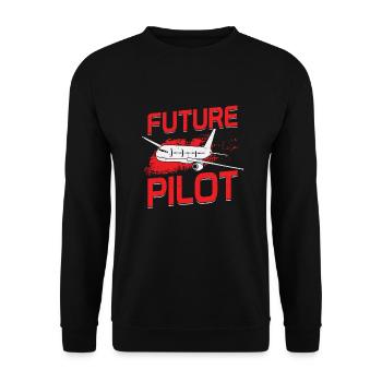 Don d’aviateur en chef de l’École de pilotage des futurs pilotes - Sweat-shirt Unisexe - noir - Devant - Alina (178cm) & Michal (187cm)