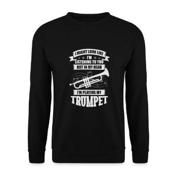 Drôle de trompettiste Musique trompettiste Cadeau - Sweat-shirt Unisexe - noir - Devant - Alina (178cm) & Michal (187cm)