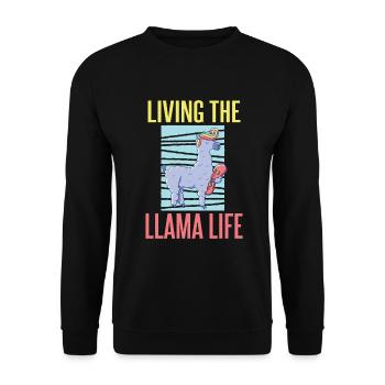 Cadeau Lama Lama Cadeau Amoureux - Sweat-shirt Unisexe - noir - Devant - Alina (178cm) & Michal (187cm)