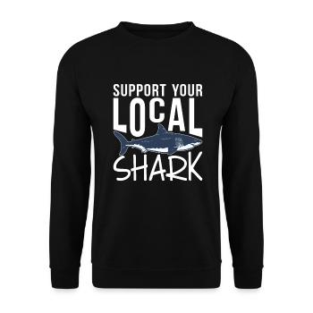 Shark Gift Shark Lover - Unisex Sweatshirt - black - Front - Alina (178cm) & Michal (187cm)