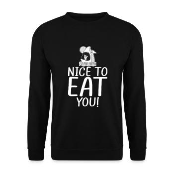 Shark Gift Shark Lover - Unisex Sweatshirt - black - Front - Alina (178cm) & Michal (187cm)