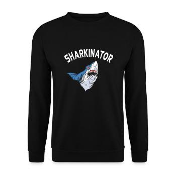 Hai Geschenk Hai Liebhaber - Unisex Pullover - Schwarz - Vorne - Alina (178cm) & Michal (187cm)