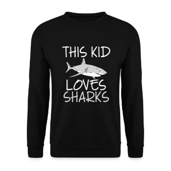 Shark Gift Shark Lover - Unisex Sweatshirt - black - Front - Alina (178cm) & Michal (187cm)
