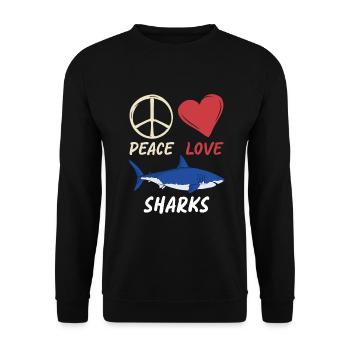 Shark Gift Shark Lover - Unisex Sweatshirt - black - Front - Alina (178cm) & Michal (187cm)