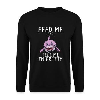 Hai Geschenk Hai Liebhaber - Unisex Pullover - Schwarz - Vorne - Alina (178cm) & Michal (187cm)