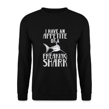 Hai Geschenk Hai Liebhaber - Unisex Pullover - Schwarz - Vorne - Alina (178cm) & Michal (187cm)
