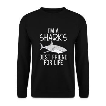 Hai Geschenk Hai Liebhaber - Unisex Pullover - Schwarz - Vorne - Alina (178cm) & Michal (187cm)