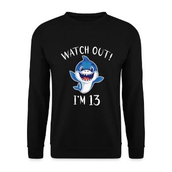 Shark Gift Shark Lover - Unisex Sweatshirt - black - Front - Alina (178cm) & Michal (187cm)