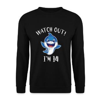 Shark Gift Shark Lover - Unisex Sweatshirt - black - Front - Alina (178cm) & Michal (187cm)