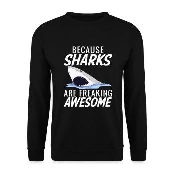 Shark Gift Shark Lover - Unisex Sweatshirt - black - Front - Alina (178cm) & Michal (187cm)