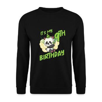 It's my 9th birthday panda - Unisex Sweatshirt - black - Front - Alina (178cm) & Michal (187cm)