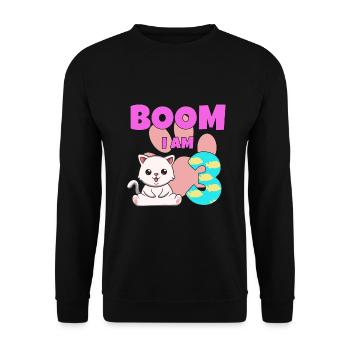 3rd birthday cat - Unisex Sweatshirt - black - Front - Alina (178cm) & Michal (187cm)