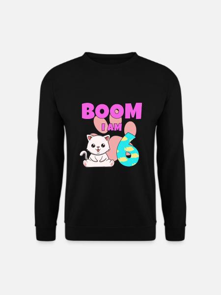 6th birthday cat - Unisex Sweatshirt - black