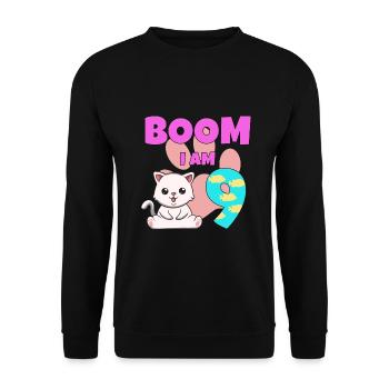 9th birthday cat - Unisex Sweatshirt - black - Front - Alina (178cm) & Michal (187cm)