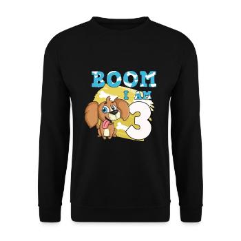 3. Geburtstag Hund - Unisex Pullover - Schwarz - Vorne - Alina (178cm) & Michal (187cm)