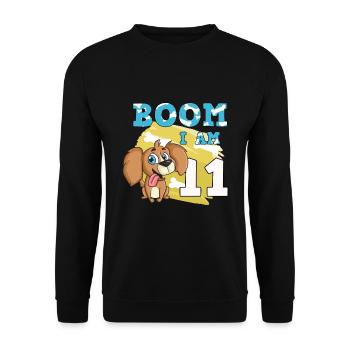 11th birthday dog - Unisex Sweatshirt - black - Front - Alina (178cm) & Michal (187cm)