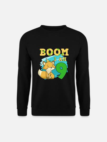 9th birthday fox - Unisex Sweatshirt - black