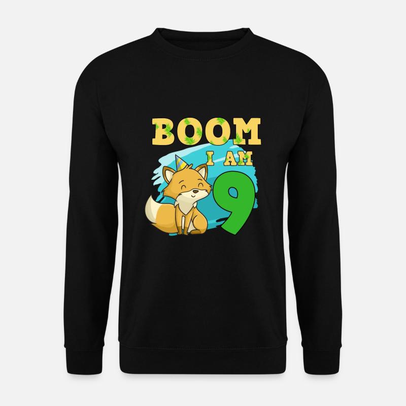 9th birthday fox - Unisex Sweatshirt - black