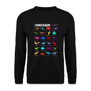 Alphabet des dinosaures Dinosaure a-z - Sweat-shirt Unisexe - noir - Devant - Alina (178cm) & Michal (187cm)