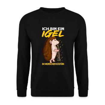 Ich bin ein Igel Menschen Kostüm - Unisex Pullover - Schwarz - Vorne - Alina (178cm) & Michal (187cm)
