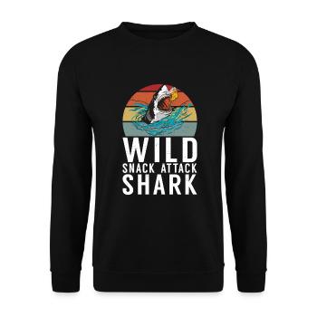 Hai Geschenk Hai Liebhaber - Unisex Pullover - Schwarz - Vorne - Alina (178cm) & Michal (187cm)