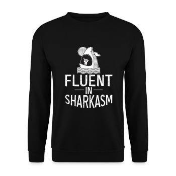 Shark Gift Shark Lover - Unisex Sweatshirt - black - Front - Alina (178cm) & Michal (187cm)