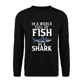 Shark Gift Shark Lover - Unisex Sweatshirt - black - Front - Alina (178cm) & Michal (187cm)
