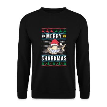 Shark Gift Shark Lover - Unisex Sweatshirt - black - Front - Alina (178cm) & Michal (187cm)