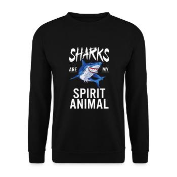 Shark Gift Shark Lover - Unisex Sweatshirt - black - Front - Alina (178cm) & Michal (187cm)