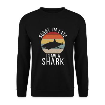 Hai Geschenk Hai Liebhaber - Unisex Pullover - Schwarz - Vorne - Alina (178cm) & Michal (187cm)