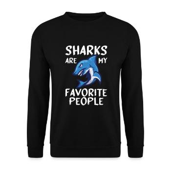 Shark Gift Shark Lover - Unisex Sweatshirt - black - Front - Alina (178cm) & Michal (187cm)