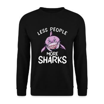 Hai Geschenk Hai Liebhaber - Unisex Pullover - Schwarz - Vorne - Alina (178cm) & Michal (187cm)